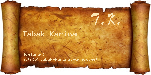 Tabak Karina névjegykártya